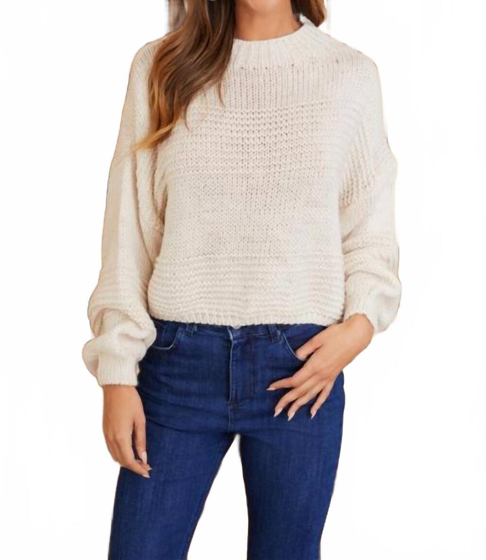 NEW MILIO MILANO cropped chunky sweater in oatmeal